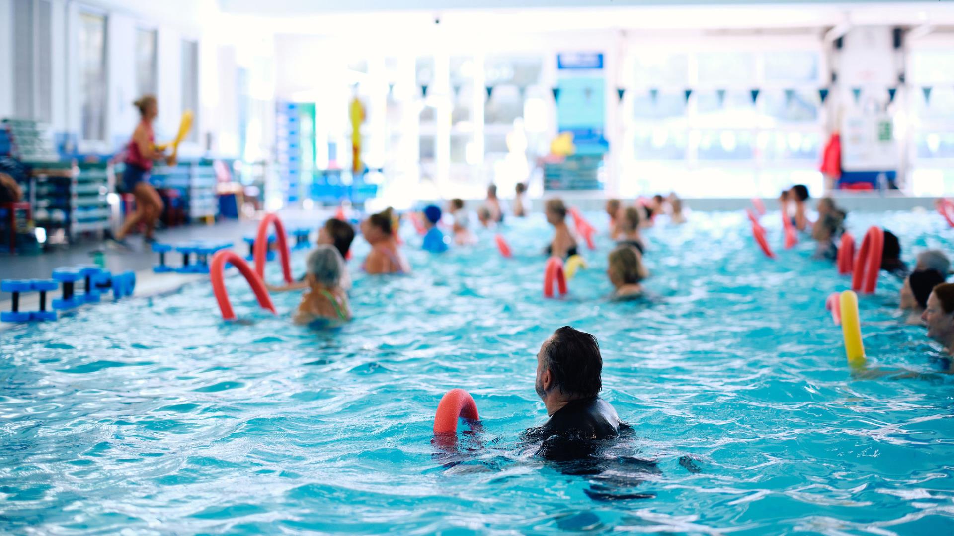 Participants in a water based exercise class