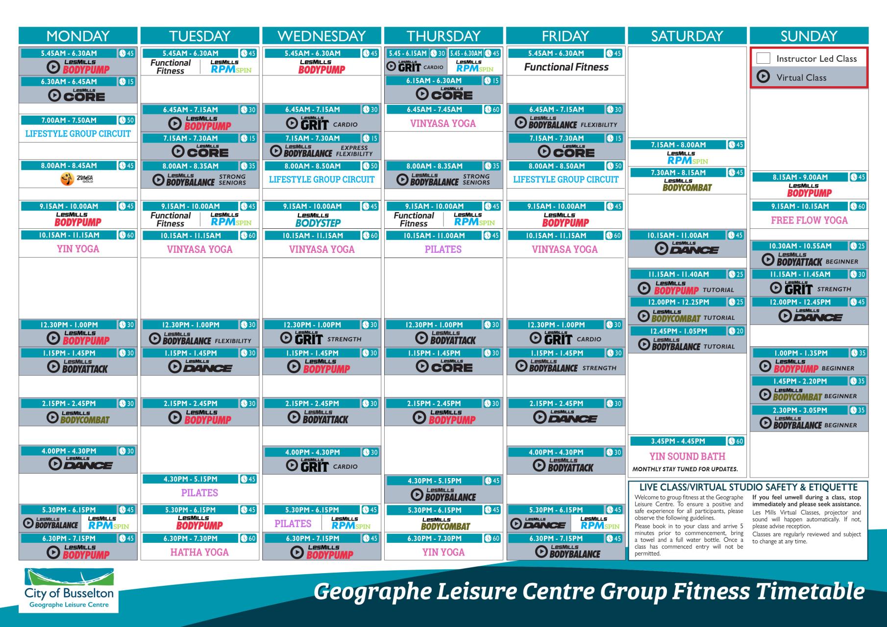 Group Fitness Timetable