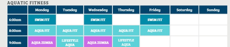 Aqua Timetable